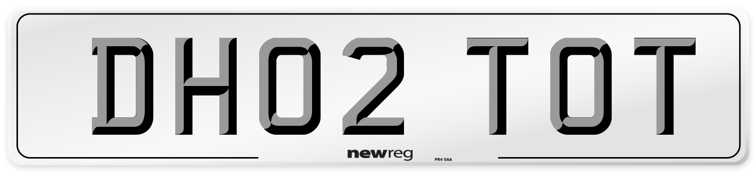 DH02 TOT Number Plate from New Reg